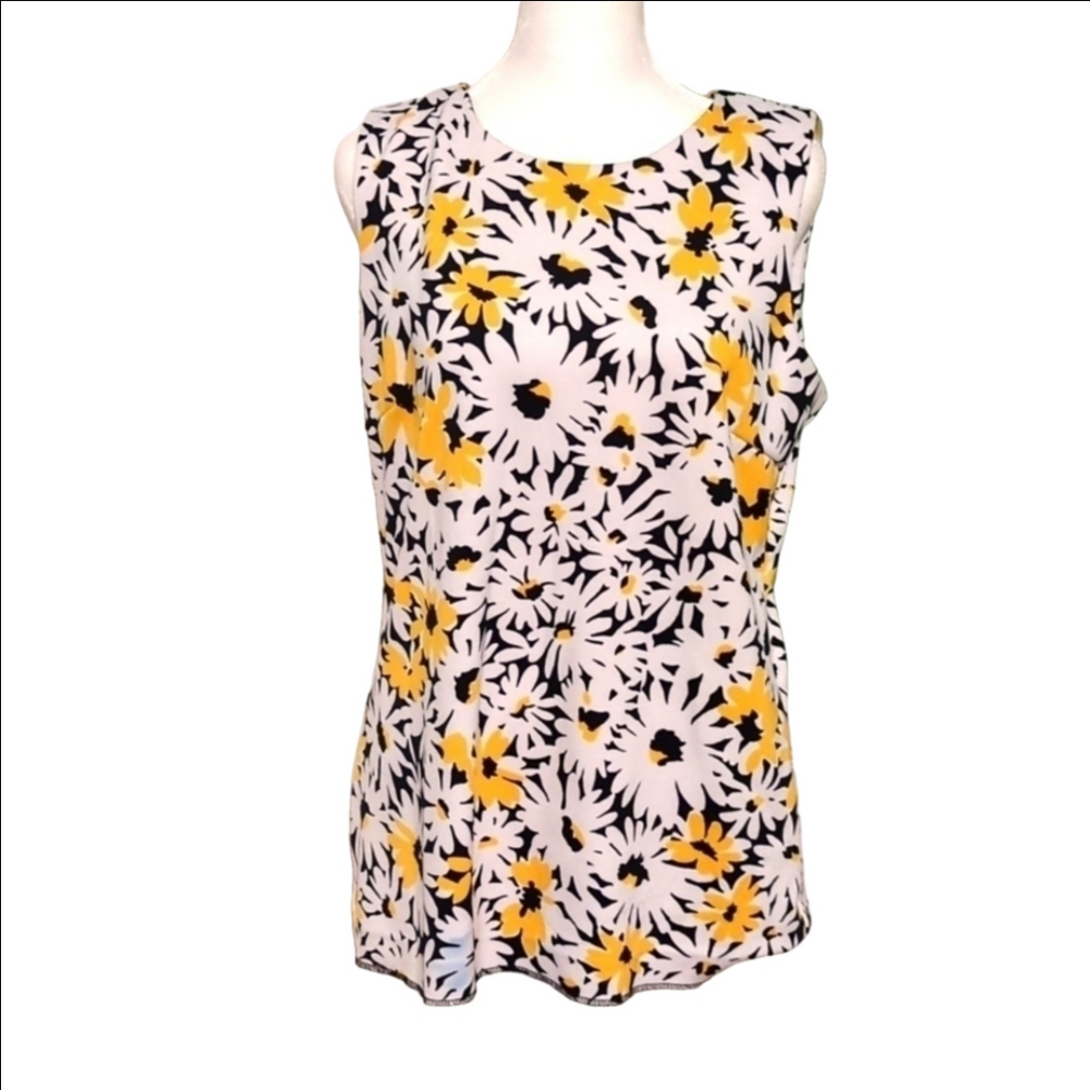Michael Kors Large Sleeveless Floral Daisy Tank Top
